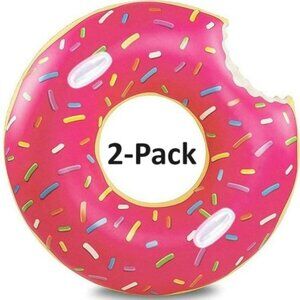 2 Large 47" Inflatable Pink Pool Donuts